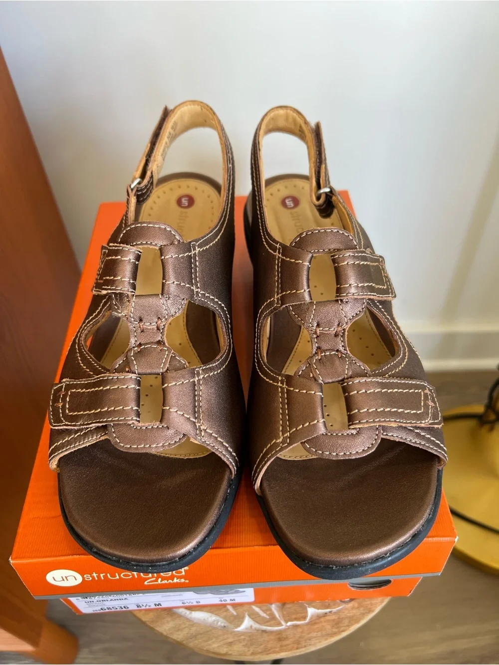 Clarks Leather Orland Wedge Slingback Sandals